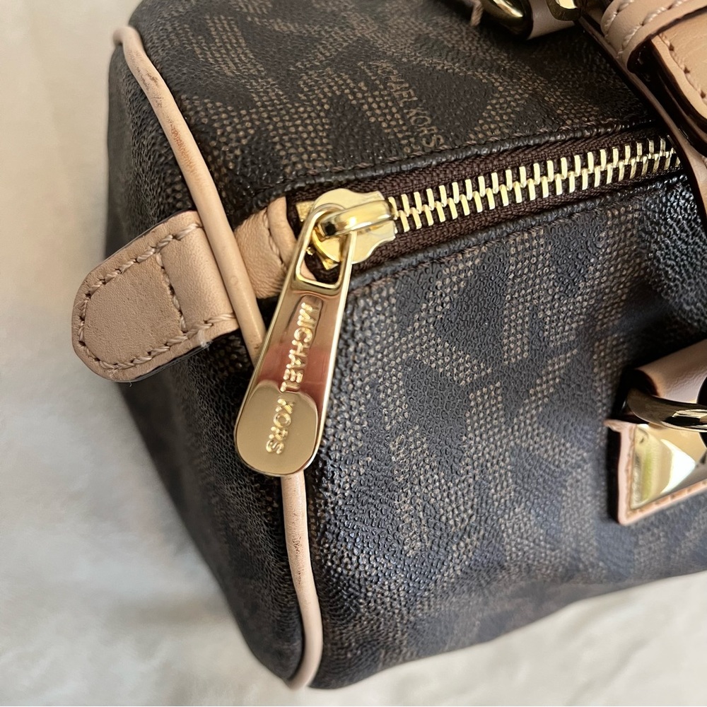 Michael Kors Coated Canvas Leather-Trimmed Handle Bag - Picture 9 of 15